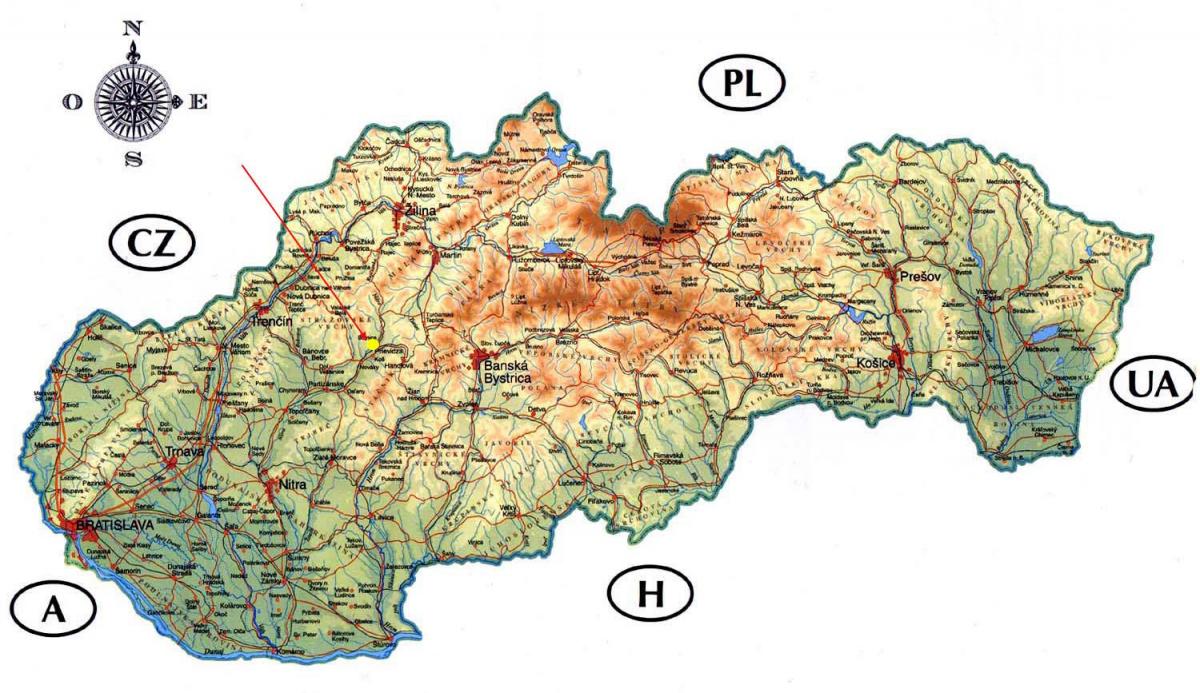 خريطة سلوفاكيا القلاع