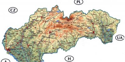 خريطة مفصلة من سلوفاكيا